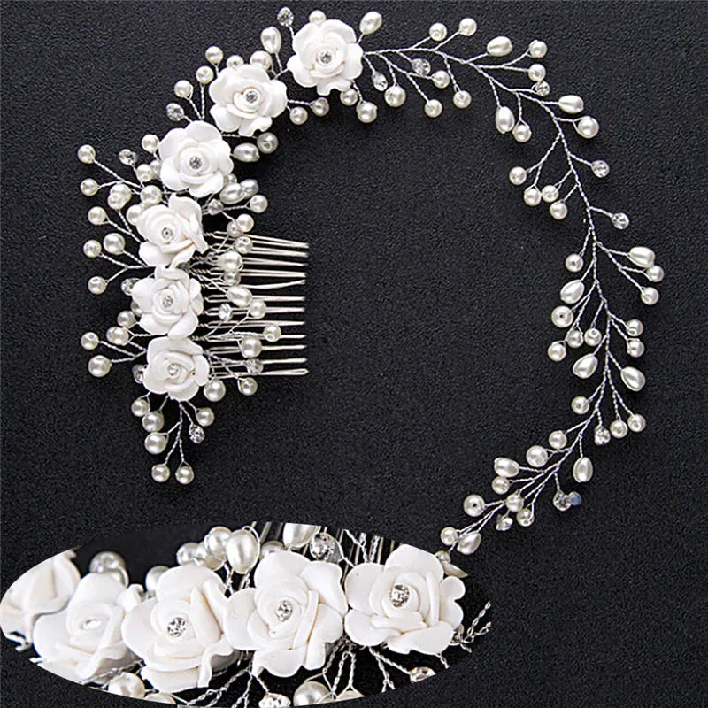 Pearl Flower Wedding Hair Comb – Elegant Bridal Accessory