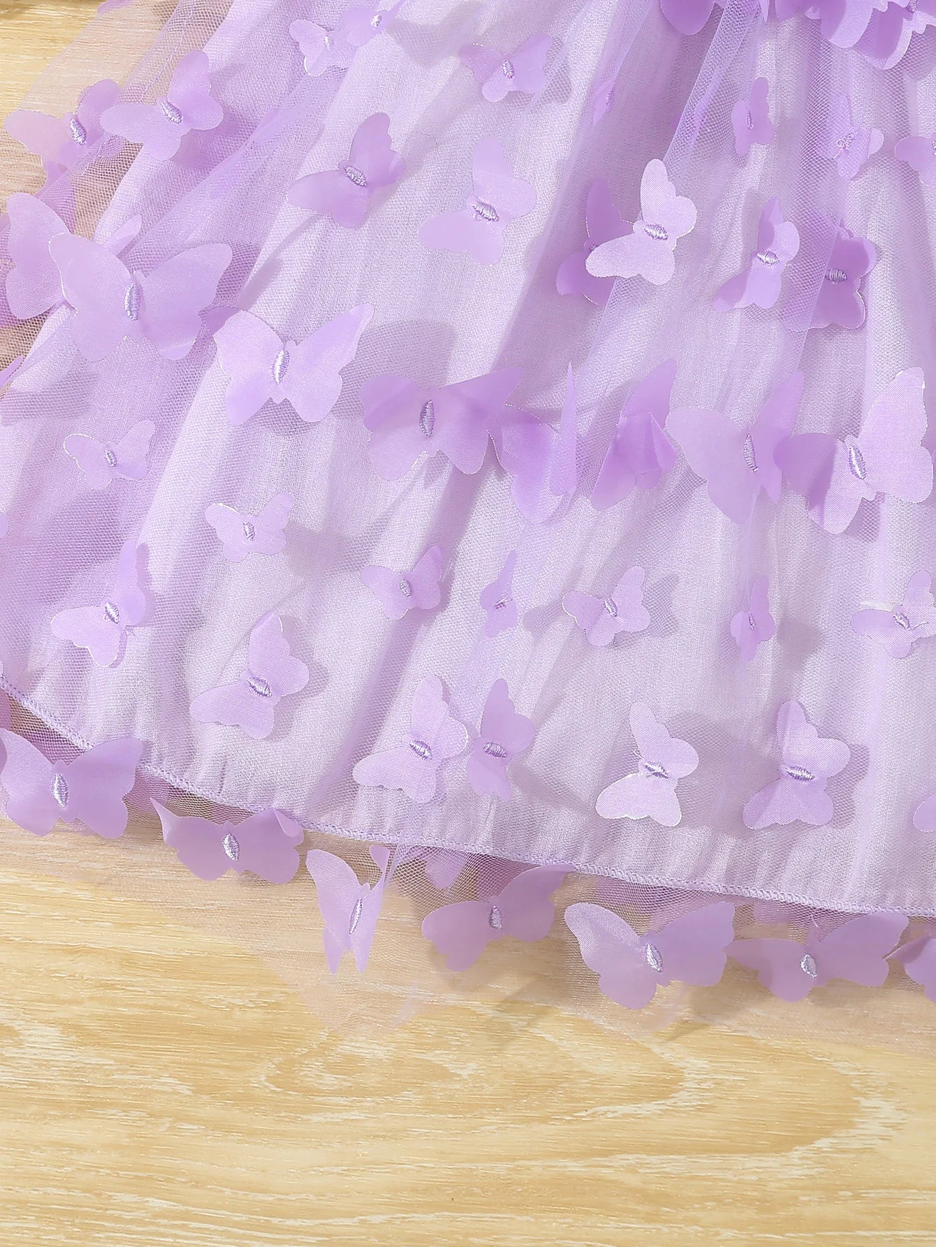 Summer Toddler & Kids Girl’s Butterfly Decor Mesh Splicing Cami Dress