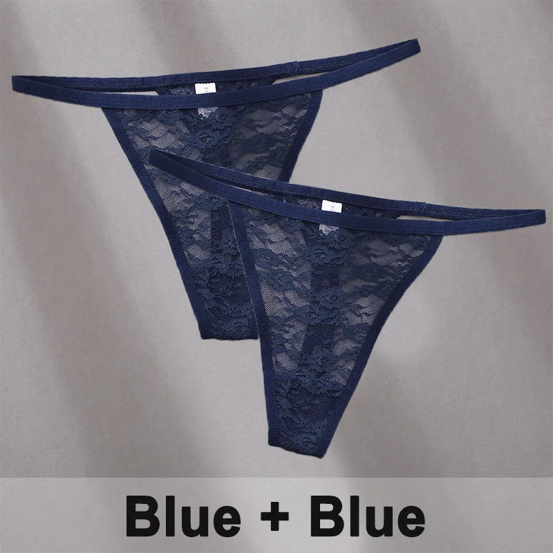 2PCS Sexy Lace G-String Panties