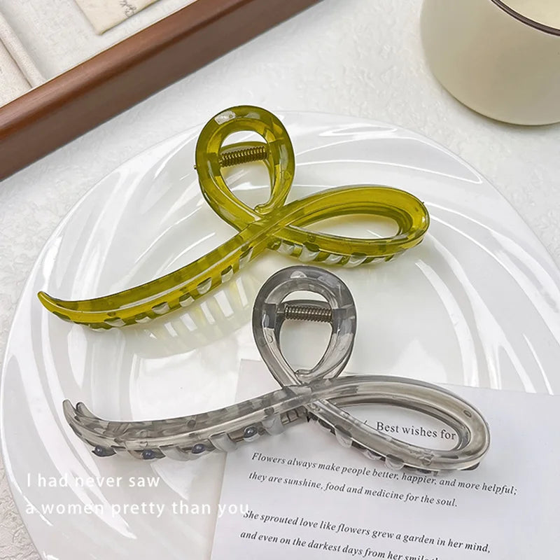 Elegant Jelly Color Bow Hair Claw