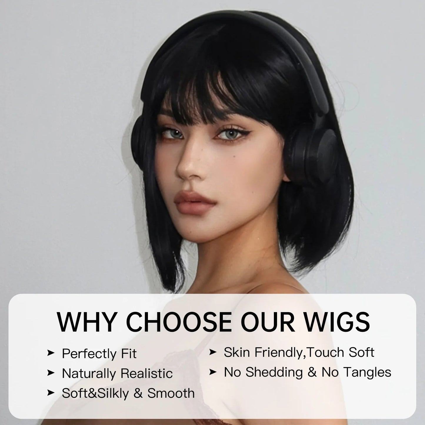 Short Straight Bob Wig for Women