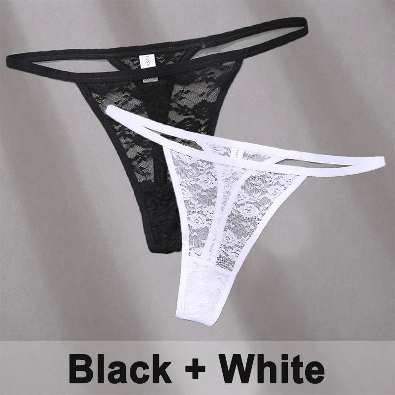 2PCS Sexy Lace G-String Panties