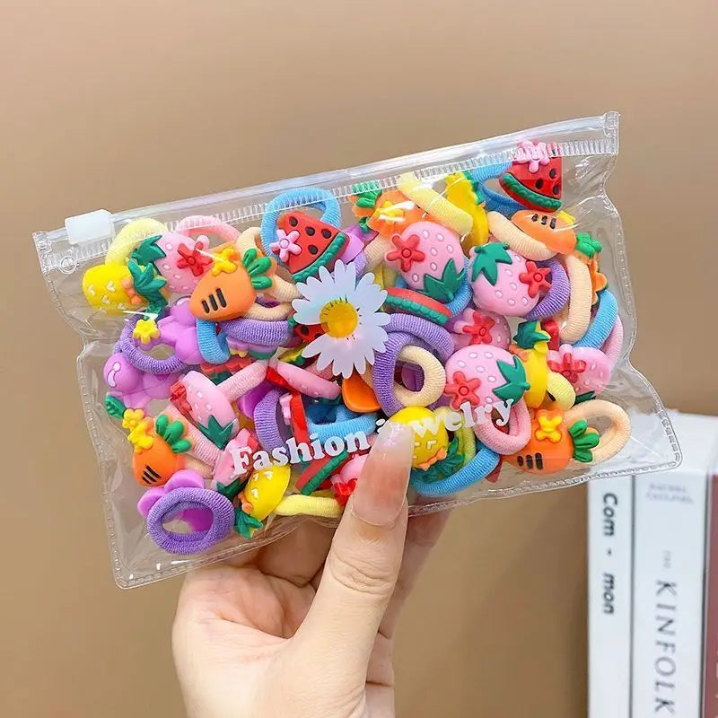 10/20Pcs Cute Cartoon Elastic Hair Bands