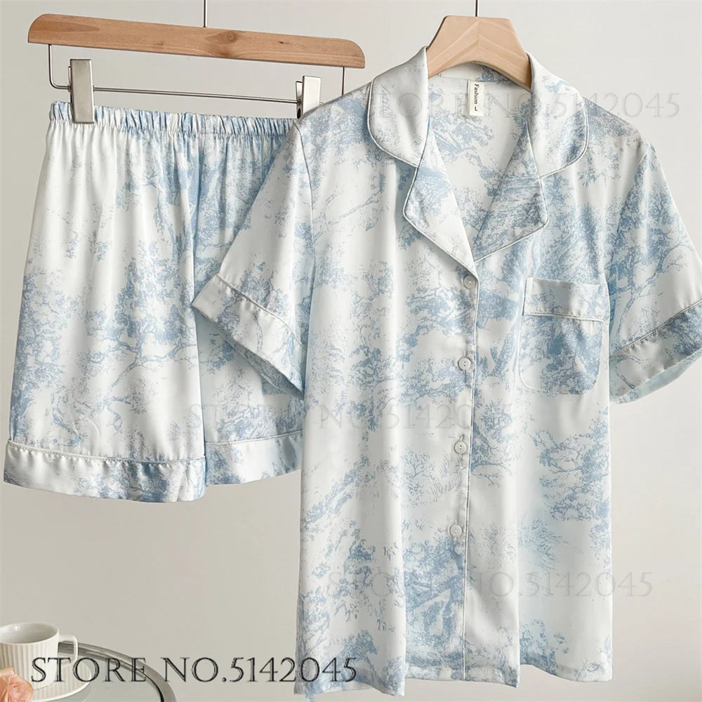 Women’s Floral Satin Pajama Set