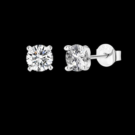 0.5–1.2 Carat D Color Moissanite Ear Stud Earrings for Women