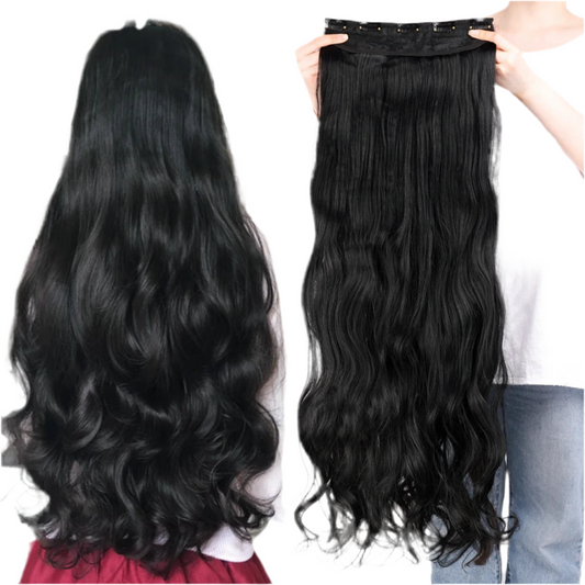 NICESY Synthetic Long Wavy Clip-On Hair Extensions