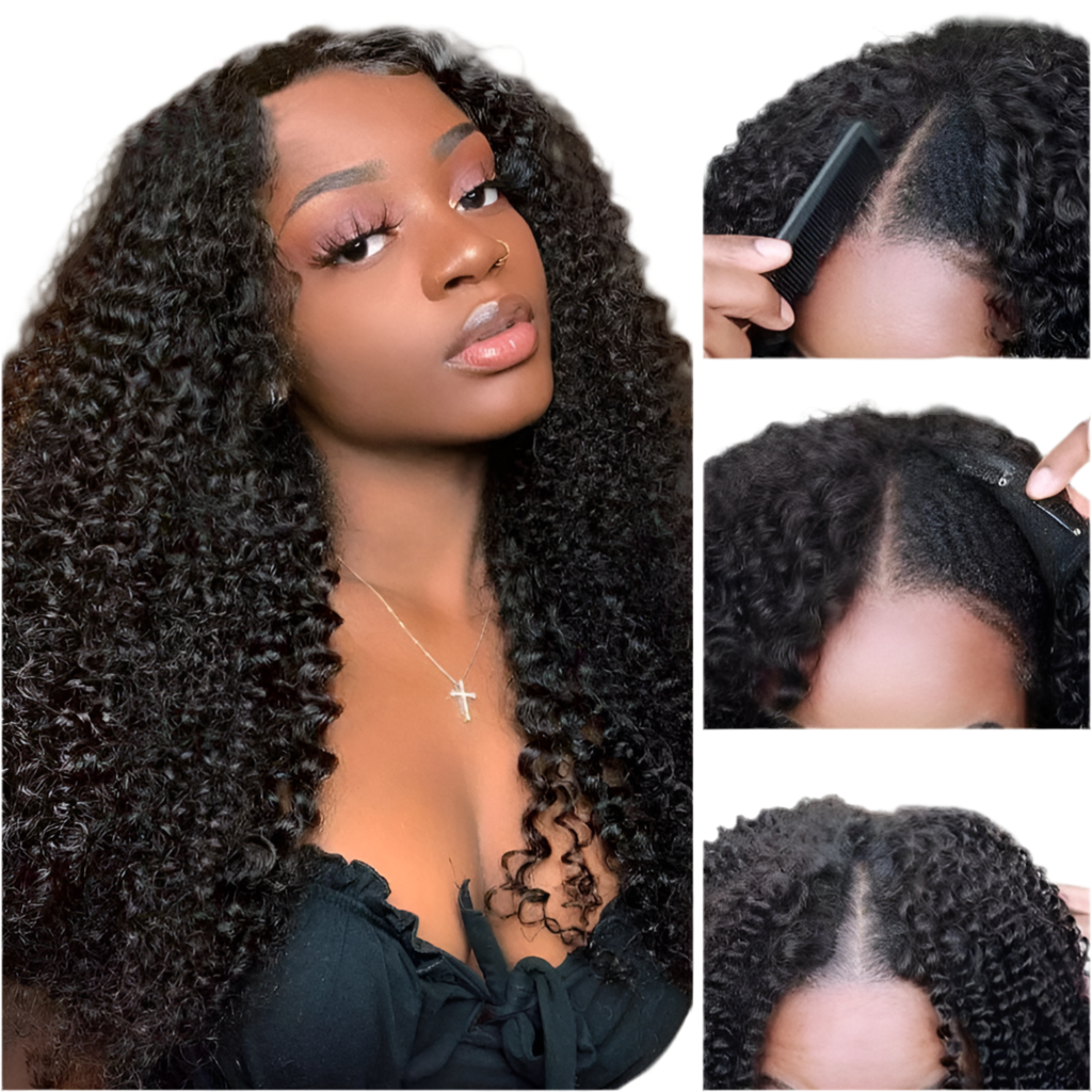 250% Density Kinky Curly V Part Wig