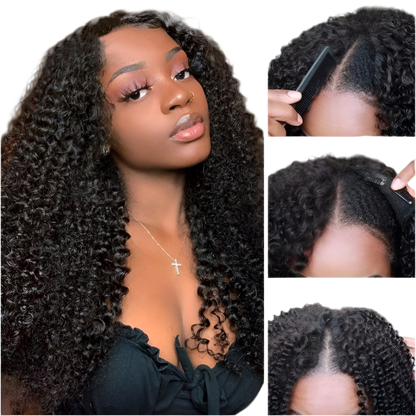 250% Density Kinky Curly V Part Wig