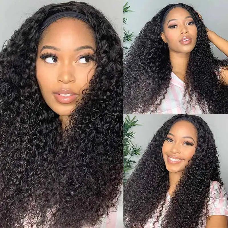 Kinky Curly Headband Wig