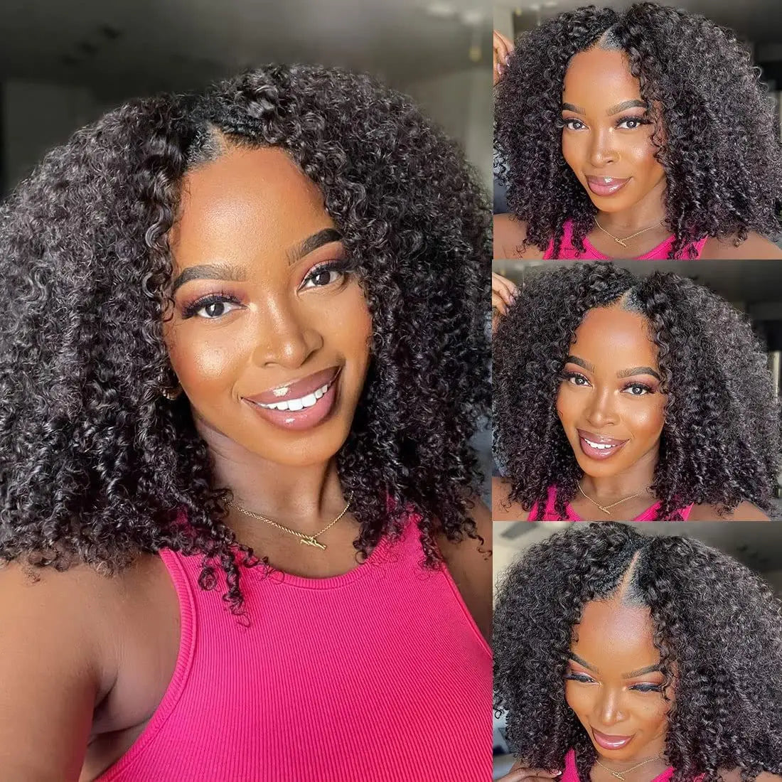 250% Density Kinky Curly V Part Wig