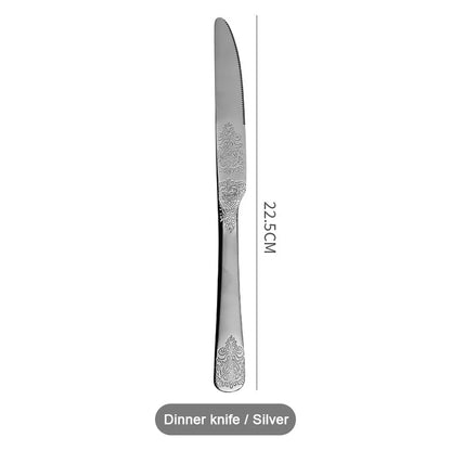 Gold Cutlery Set Stainless Steel Fork Spoons Knife Tableware Kit