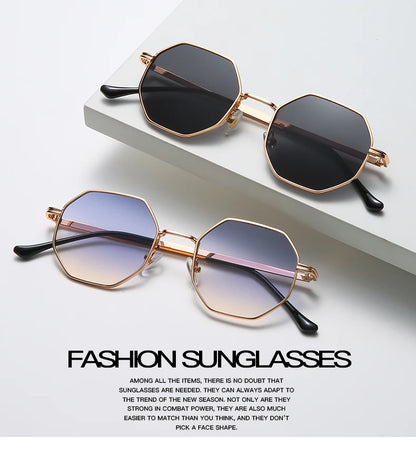 Vintage Polygon Metal Sunglasses