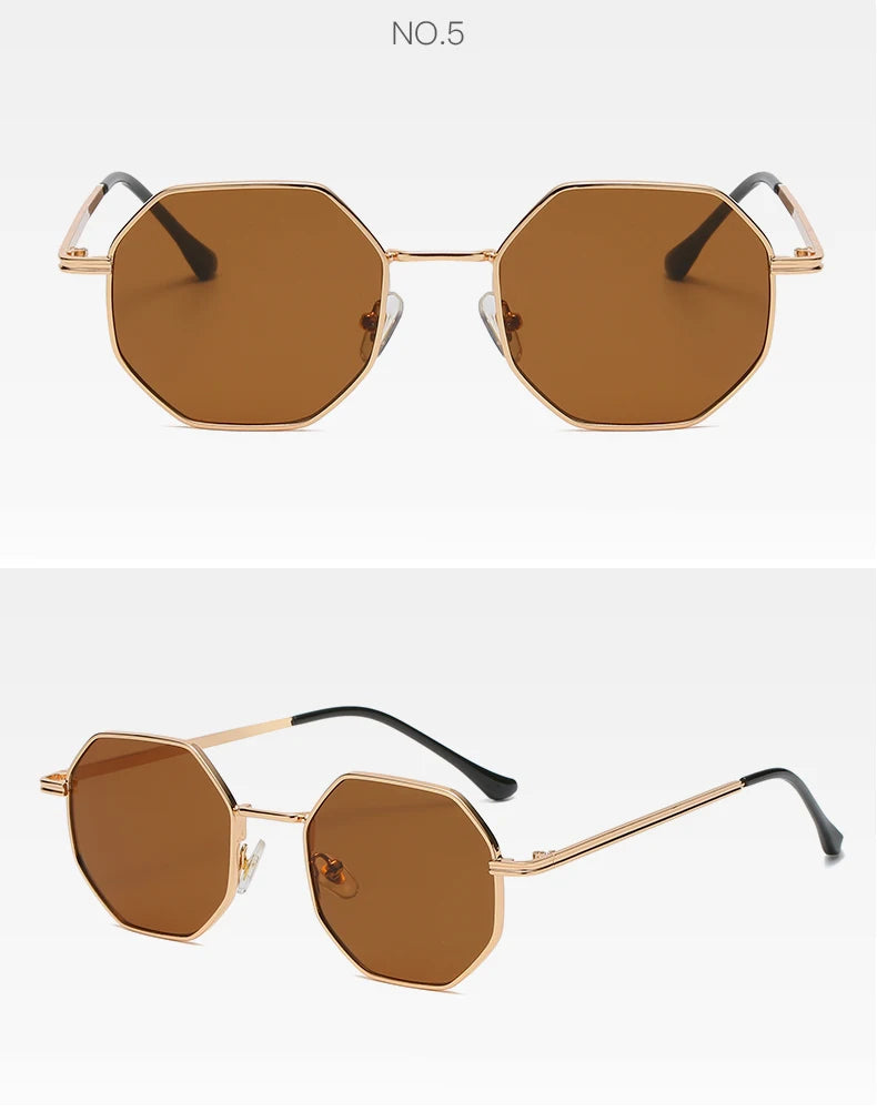 Vintage Polygon Metal Sunglasses