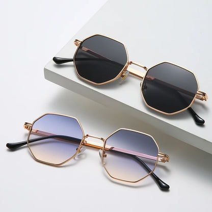 Vintage Polygon Metal Sunglasses