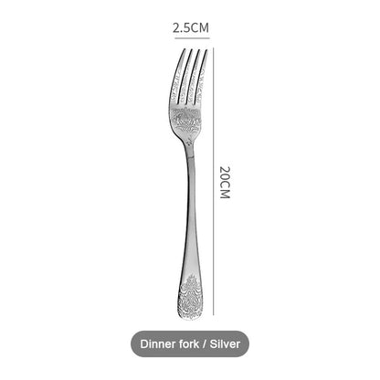 Gold Cutlery Set Stainless Steel Fork Spoons Knife Tableware Kit