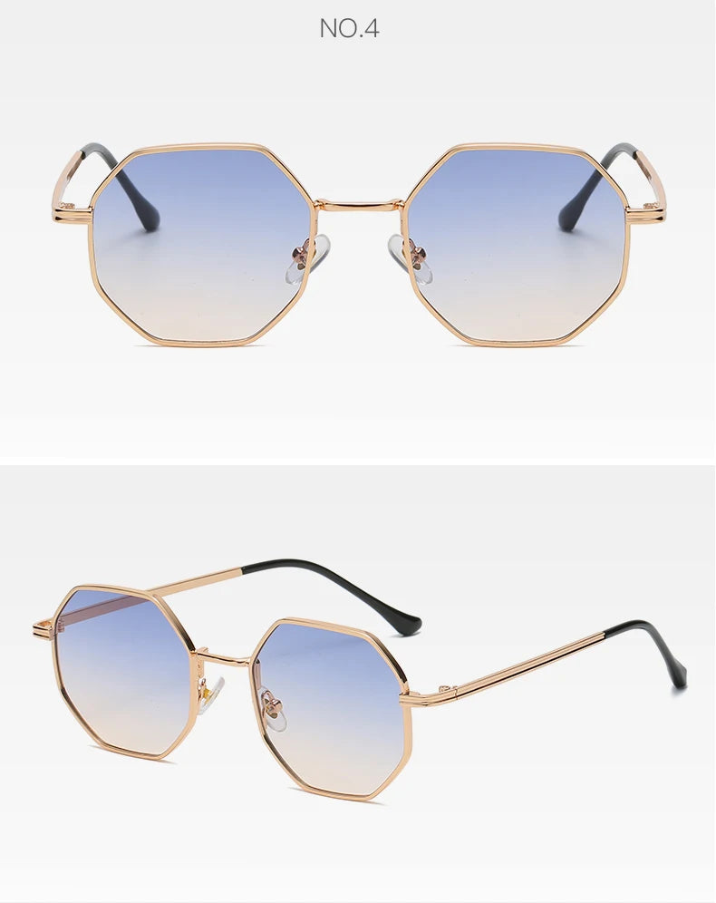 Vintage Polygon Metal Sunglasses