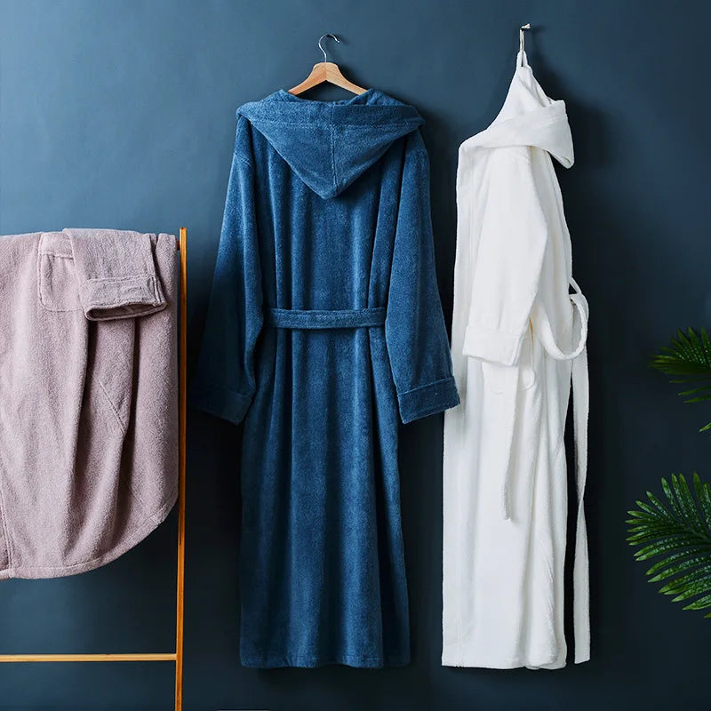 Autumn Winter Thick Pure Cotton Bathrobe