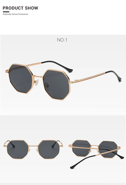 Vintage Polygon Metal Sunglasses