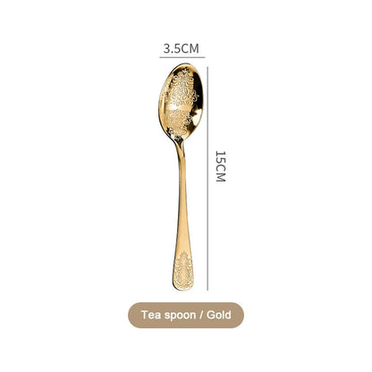 Gold Cutlery Set Stainless Steel Fork Spoons Knife Tableware Kit