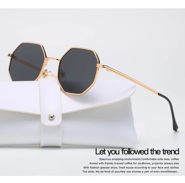 Vintage Polygon Metal Sunglasses