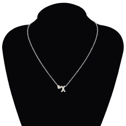 Tiny Heart Dainty Initial Necklace