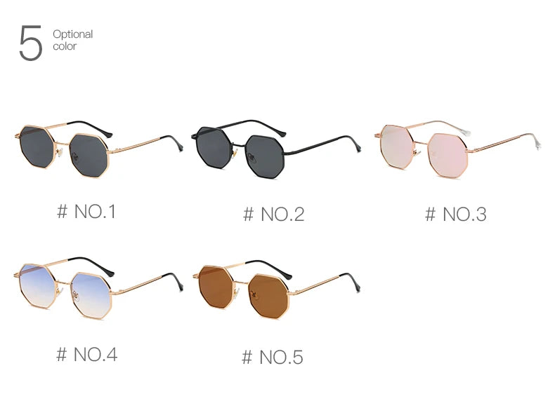 Vintage Polygon Metal Sunglasses