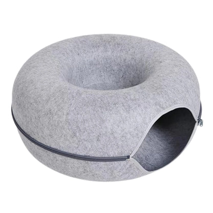 Felt Donut Cat Bed & Interactive Tunnel
