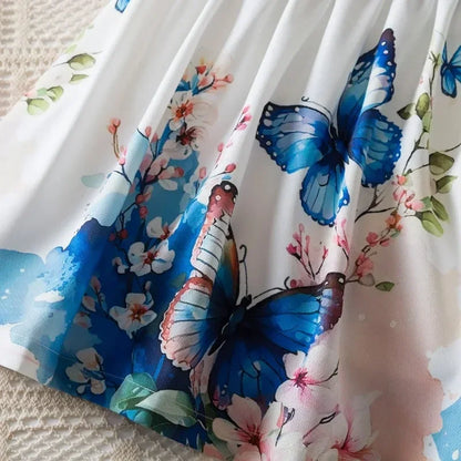 Flower Girls Butterfly Print Dress