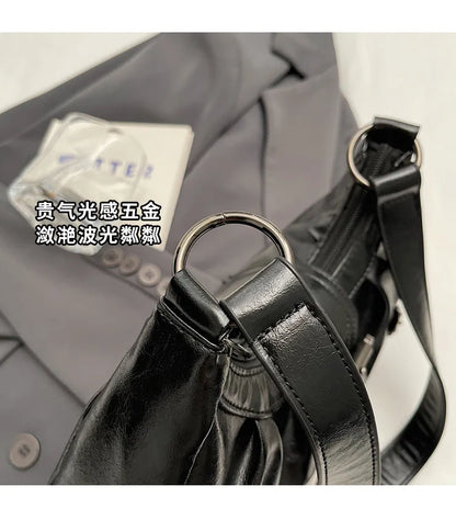 Y2K Retro Pleated Hobo Shoulder Bag for Women