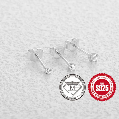 0.5–1.2 Carat D Color Moissanite Ear Stud Earrings for Women