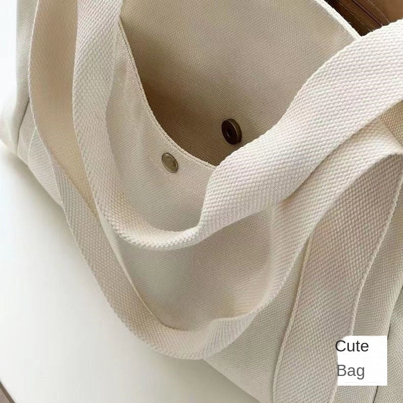 Large Capacity Canvas Solid Letter Tote Bag