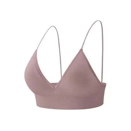 V-Neck Seamless Triangle Cup Bra Camisole