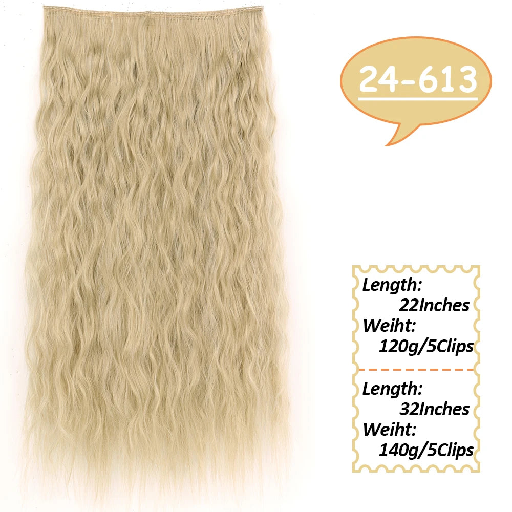 NICESY Synthetic Long Wavy Clip-On Hair Extensions