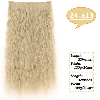 NICESY Synthetic Long Wavy Clip-On Hair Extensions