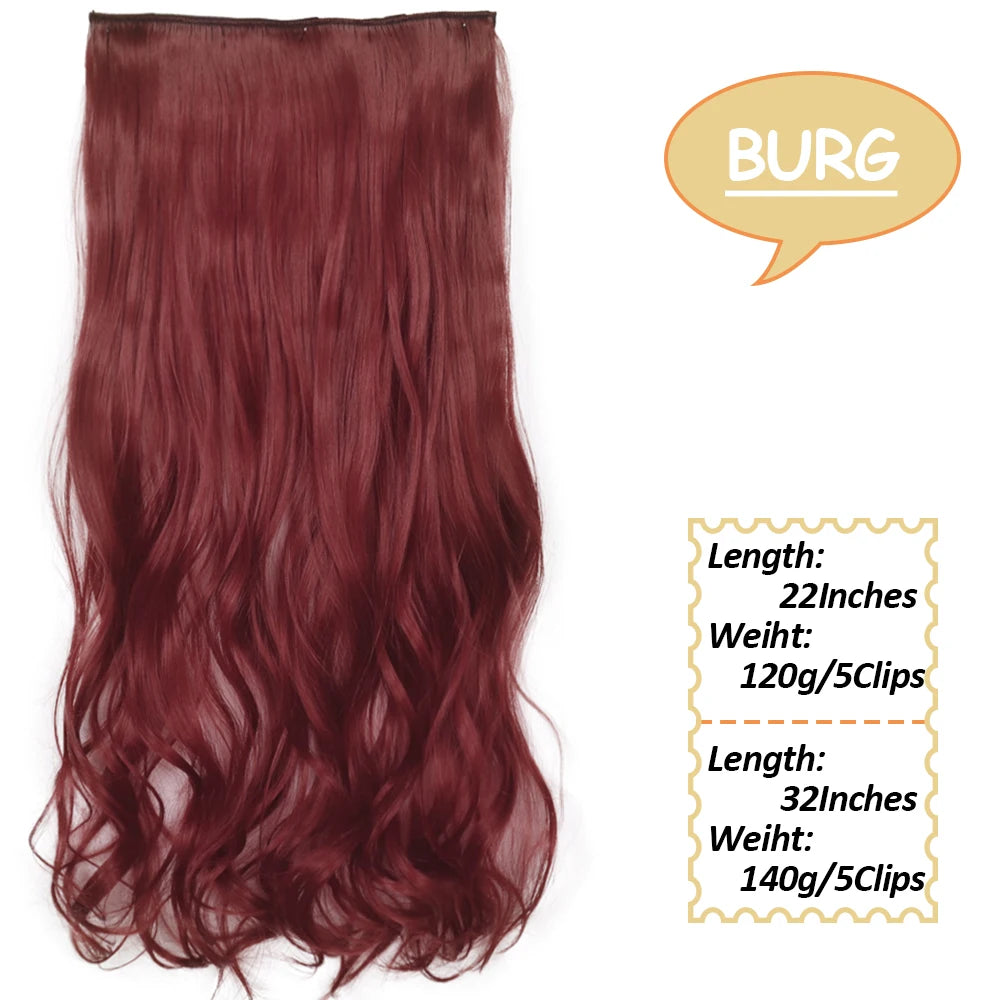 NICESY Synthetic Long Wavy Clip-On Hair Extensions
