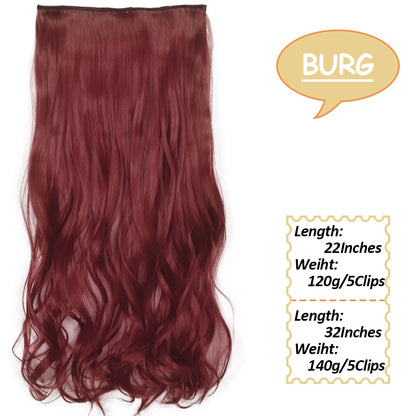 NICESY Synthetic Long Wavy Clip-On Hair Extensions