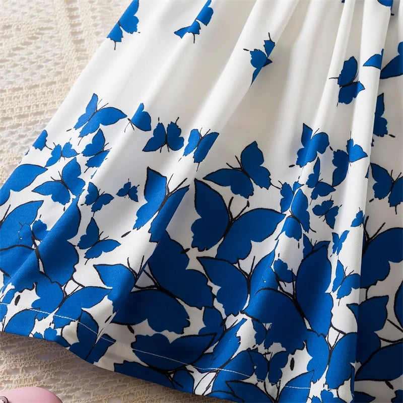 Flower Girls Butterfly Print Dress