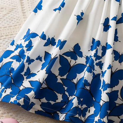 Flower Girls Butterfly Print Dress