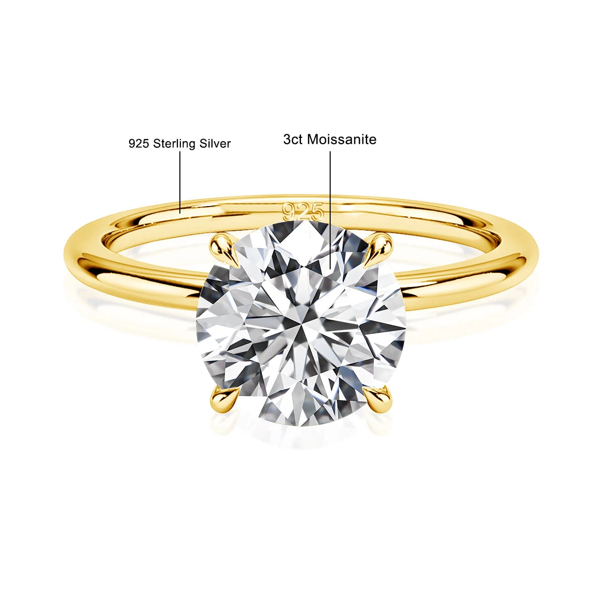14K Gold Moissanite Ring for Women