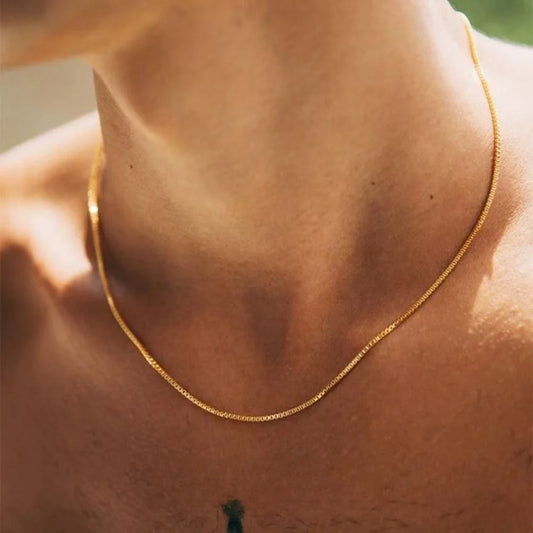 1.2mm Simple Stainless Steel Box Chain Necklace