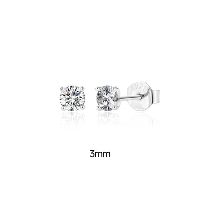 0.5–1.2 Carat D Color Moissanite Ear Stud Earrings for Women