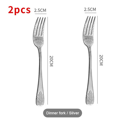 Gold Cutlery Set Stainless Steel Fork Spoons Knife Tableware Kit