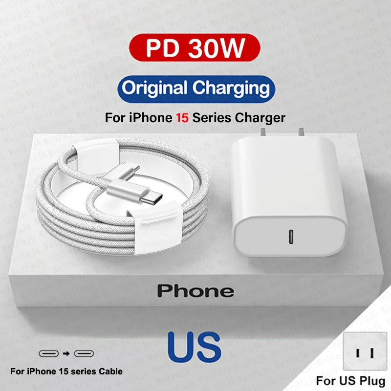 Original Apple 30W Fast Charger with USB-C Cable