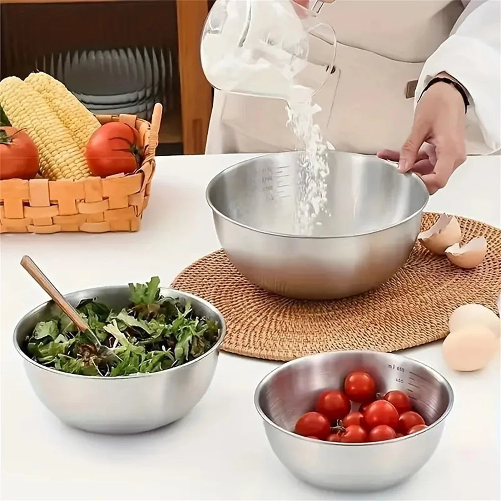 Large Capacity Bowls with Measurement Scale for Cooking, Baking & Food Storage