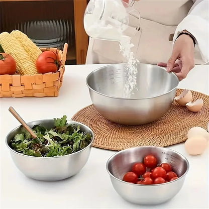 Large Capacity Bowls with Measurement Scale for Cooking, Baking & Food Storage