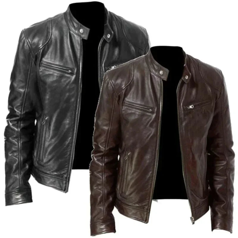 Men’s Vintage Leather Motorcycle Jacket