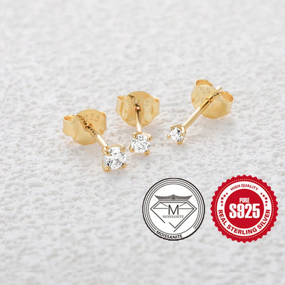 0.5–1.2 Carat D Color Moissanite Ear Stud Earrings for Women