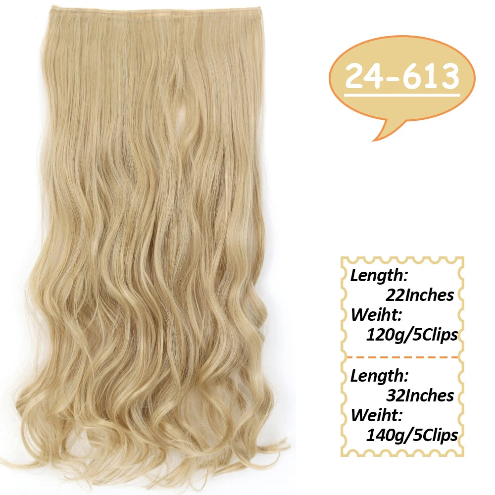 NICESY Synthetic Long Wavy Clip-On Hair Extensions