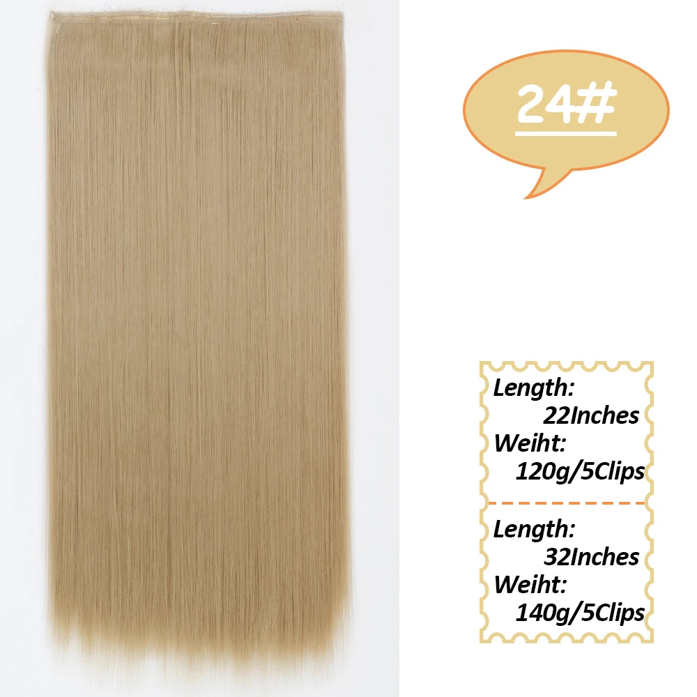 NICESY Synthetic Long Wavy Clip-On Hair Extensions