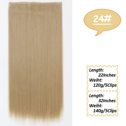NICESY Synthetic Long Wavy Clip-On Hair Extensions